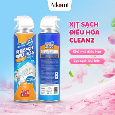 Xịt làm sạch điều hòa Cleanz làm sạch diệt khuẩn bằng công nghệ ion bạc Ag+