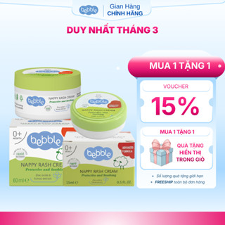 Kem hăm tã Bebble Nappy Rash Cream có 2 size, dịu da tức thì, làm dịu vết côn trùng đốt, dùng cho bé từ 0 tháng tuổi