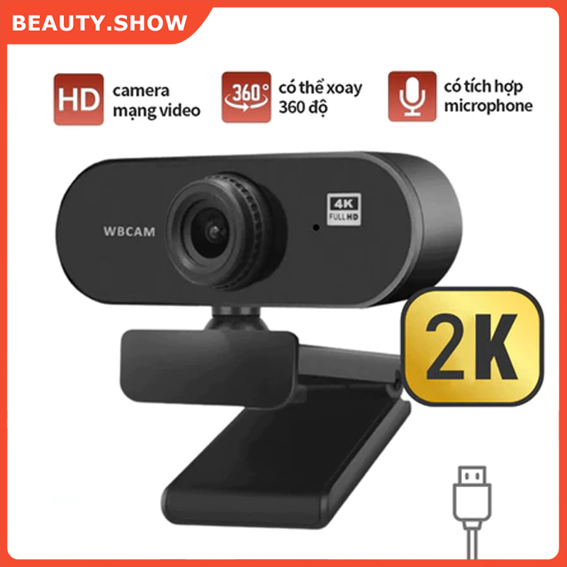 🥇FREESHIP🥇Webcam 4K 2K Livestream có Mic cho PC Laptop, Trợ sáng cực tốt, webcam pc dùng để học trực