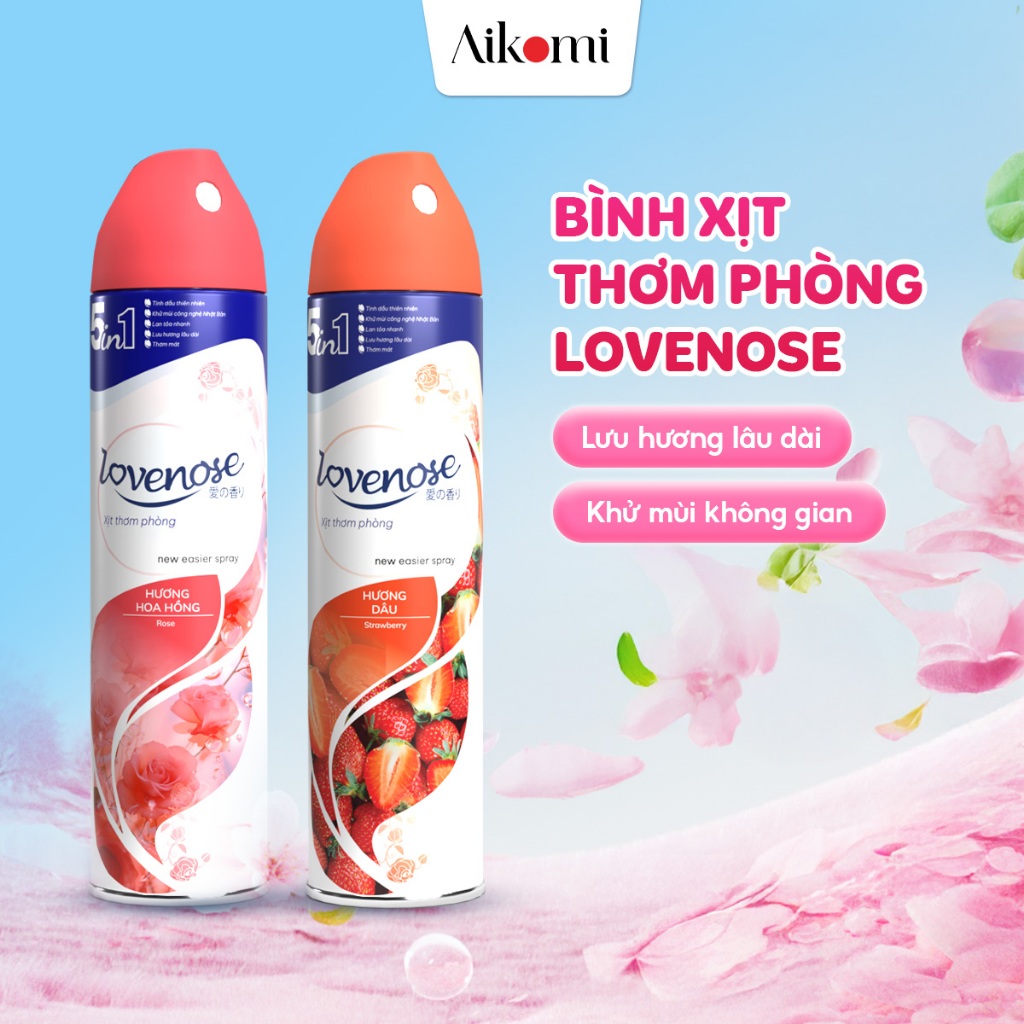 Xịt thơm phòng Lovenose, nước hoa xịt phòng hương thơm tự nhiên. dễ chịu, lưu hương lâu dài