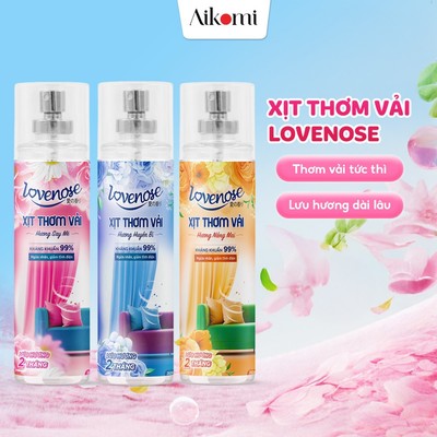 Xịt thơm vải Lovenose chiết xuất tinh dầu thiên nhiên thơm mát khửi mùi hôi và mang lại hương thơm lâu dài