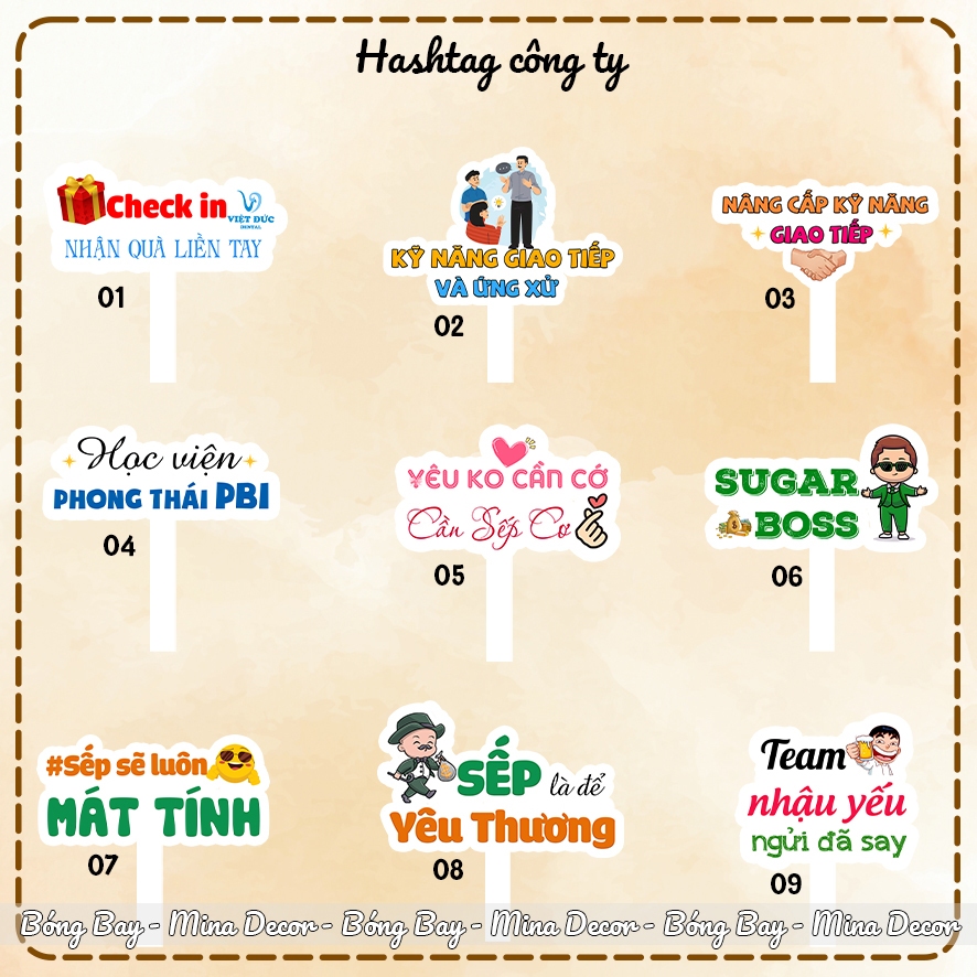 Hashtag Cầm Tay Check-in Công Ty