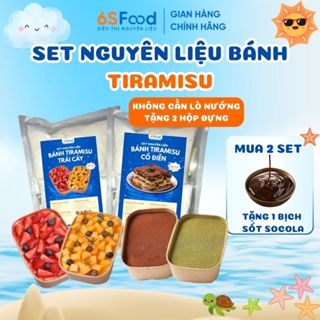 Set Làm Bánh Tiramisu Vị Matcha-Cacao, Mouse Tiramisu Dâu Tây-Chanh Leo [KÈM HỘP ĐỰNG] nhà 6SFOOD