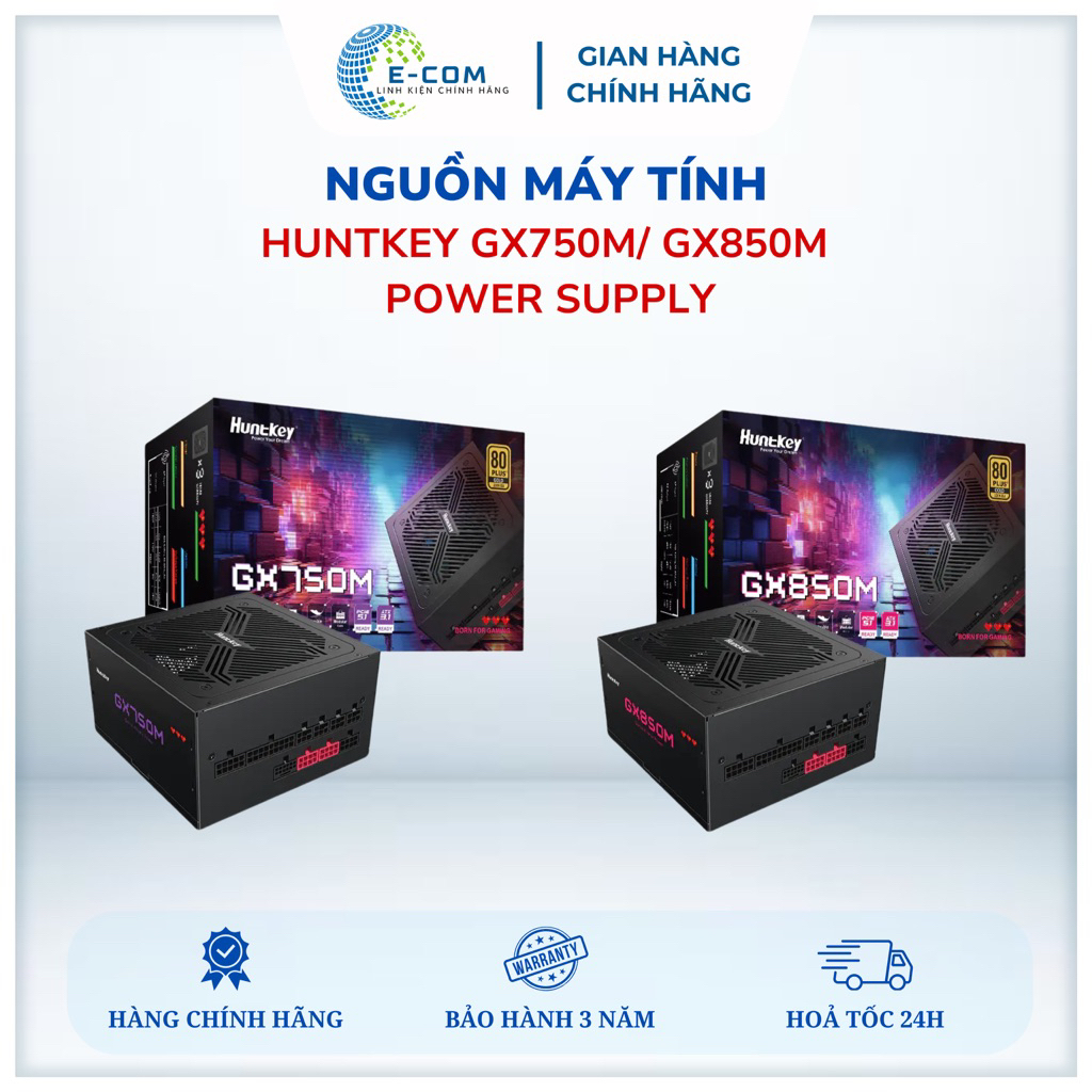 Nguồn Huntkey GX750M GX850M 80 Plus Gold Full Modular, chính hãng HUNTKEY