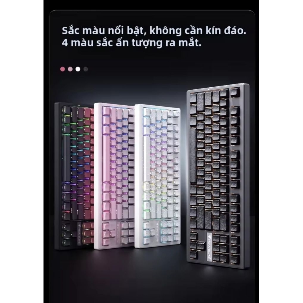 Bàn phím cơ TITAN ELITE T87 không dây 3mode, hotswap