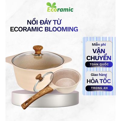 Nồi Chống Dính Đáy Từ Cao Cấp Ecoramic Blooming, Quánh 18cm Nồi 20 22 24 26 28 cm