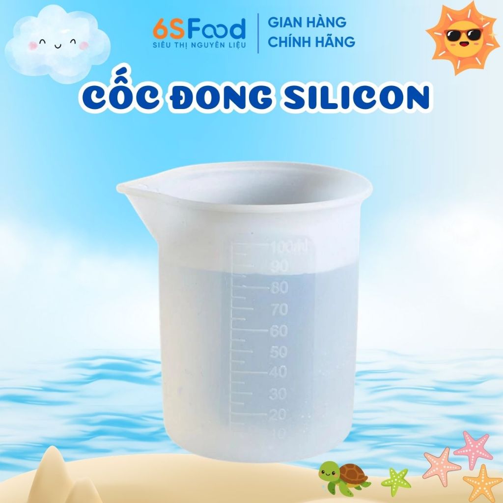 Cốc Đong Thể Tích 100ml Silicon Dẻo, Đàn Hồi, Tái Sử Dụng - Nhà 6SFOOD