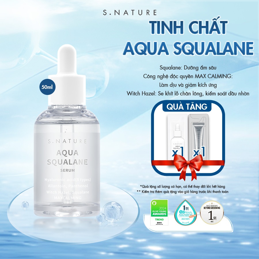 Tinh Chất Dưỡng Ẩm S.Nature Aqua Squalane Serum Cấp Ẩm, Làm Dịu Da 50ml