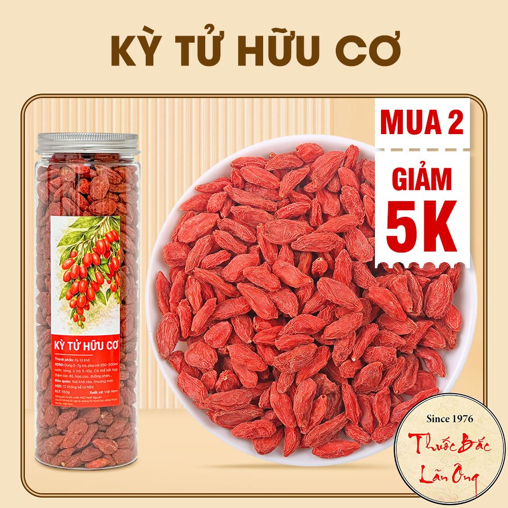 Kỳ tử ninh hạ 100g, hạt to, ngọt, trà kỷ tử, pha trà, hầm canh, nấu chè dưỡng nhan - Lãn Ông
