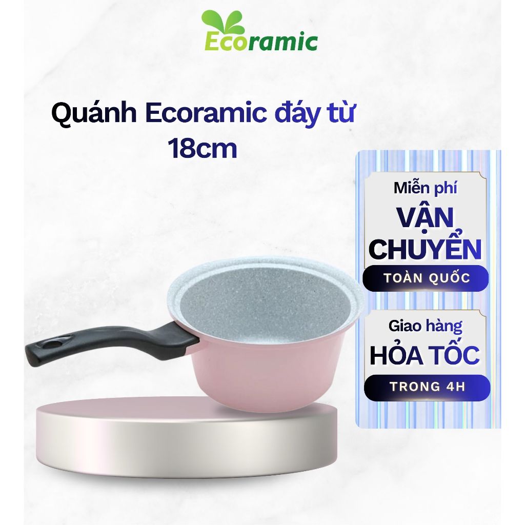 Quánh Ecoramic đáy từ 18cm (hồng) EVLIH-18HD