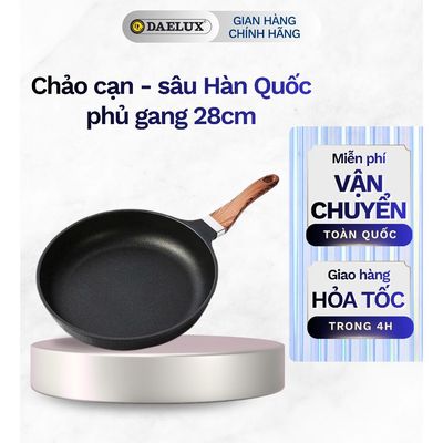 Chảo cạn - sâu phủ gang chống dính bếp từ 28cm Made in Korea Chefria siêu bền