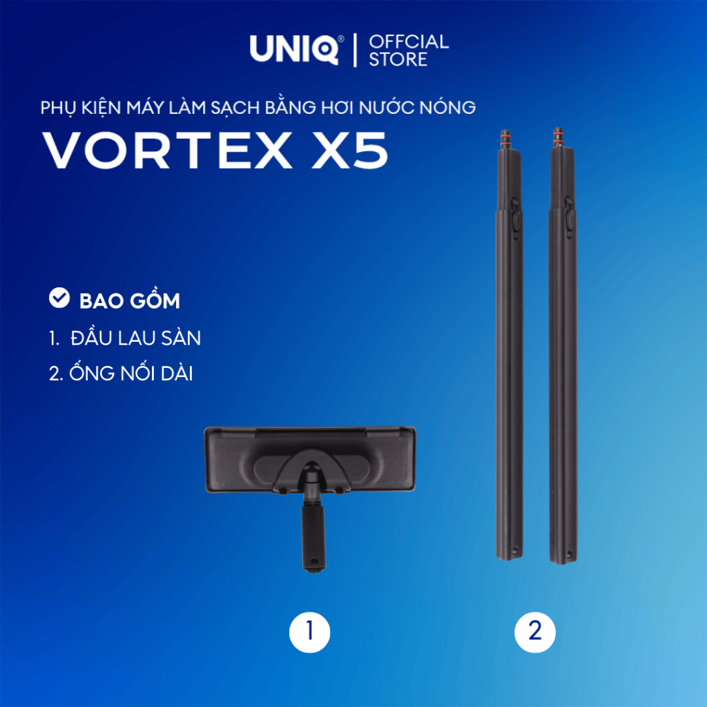 Phụ kiện máy vệ sinh hơi nước nóng UNIQ Vortex X5 2000W 1.5L xịt rửa lau nhà đa năng khử trùng diệt 