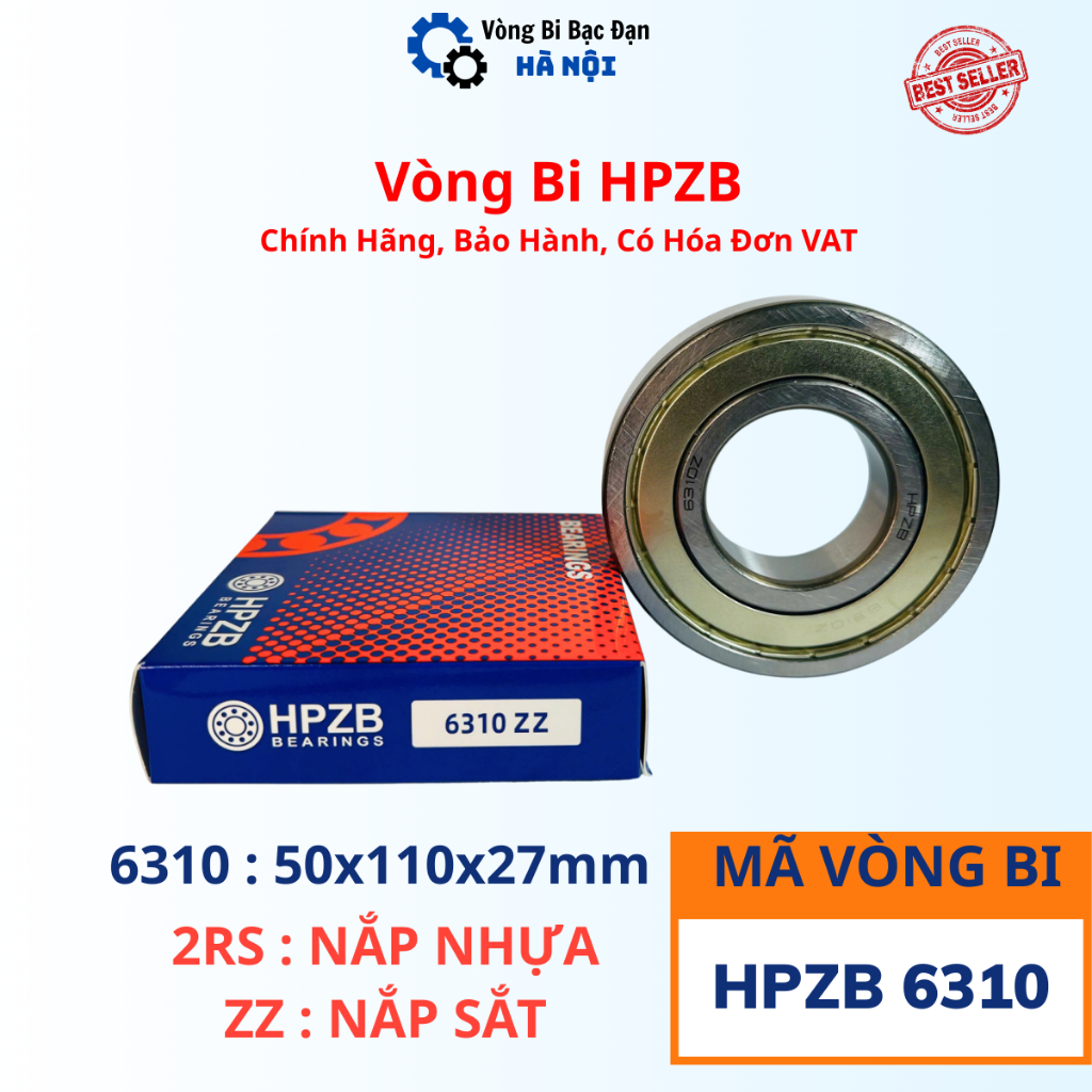 | HPZB CÓ HÓA ĐƠN VAT | Vòng bi HPZB 6310 [ZZ/2RS] Nắp Sắt/Nhựa-Bạc Đạn 6310 CHÍNH HÃNG