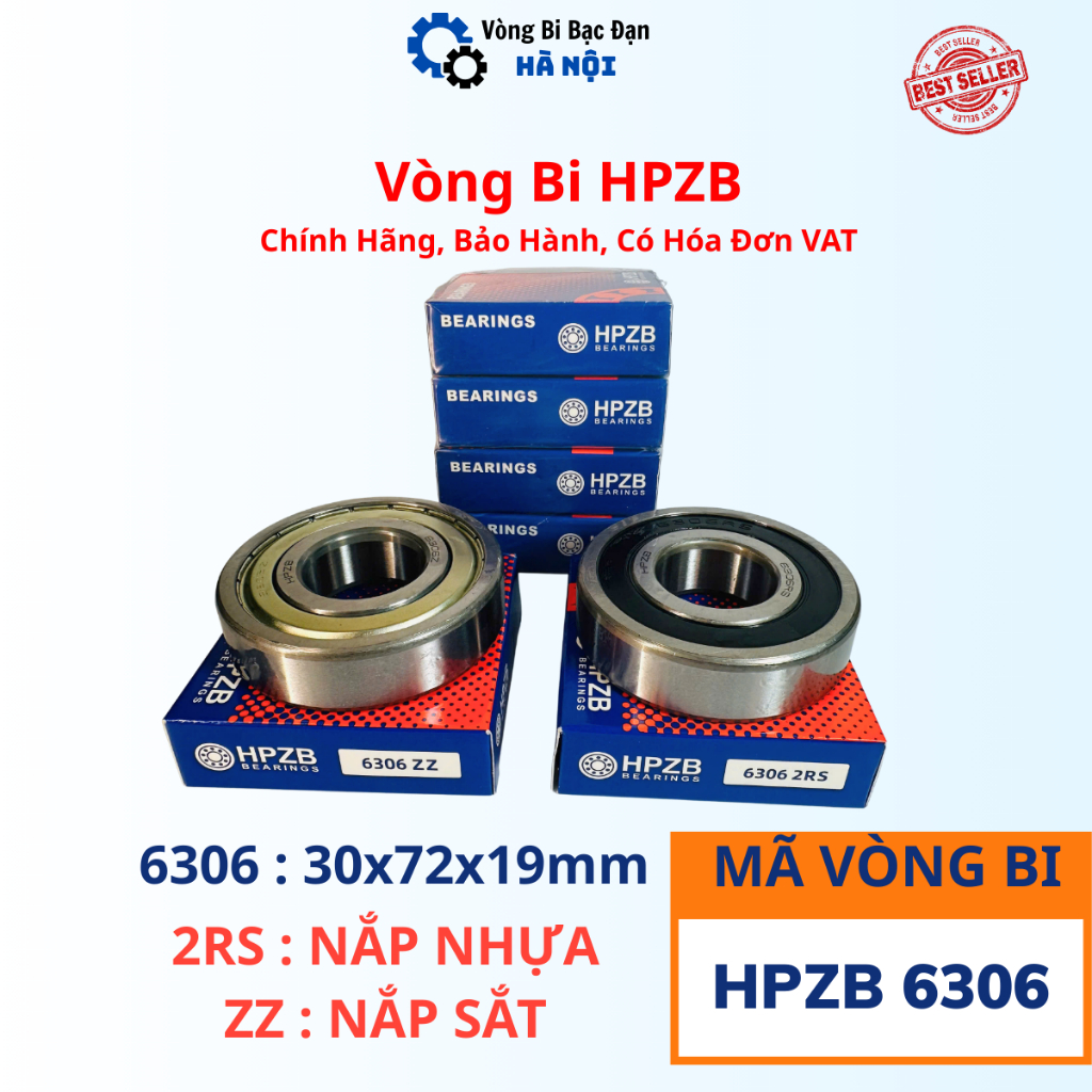 | HPZB CÓ HÓA ĐƠN VAT | Vòng bi HPZB 6306 [ZZ/2RS] Nắp Sắt/Nhựa-Bạc Đạn 6306 CHÍNH HÃNG