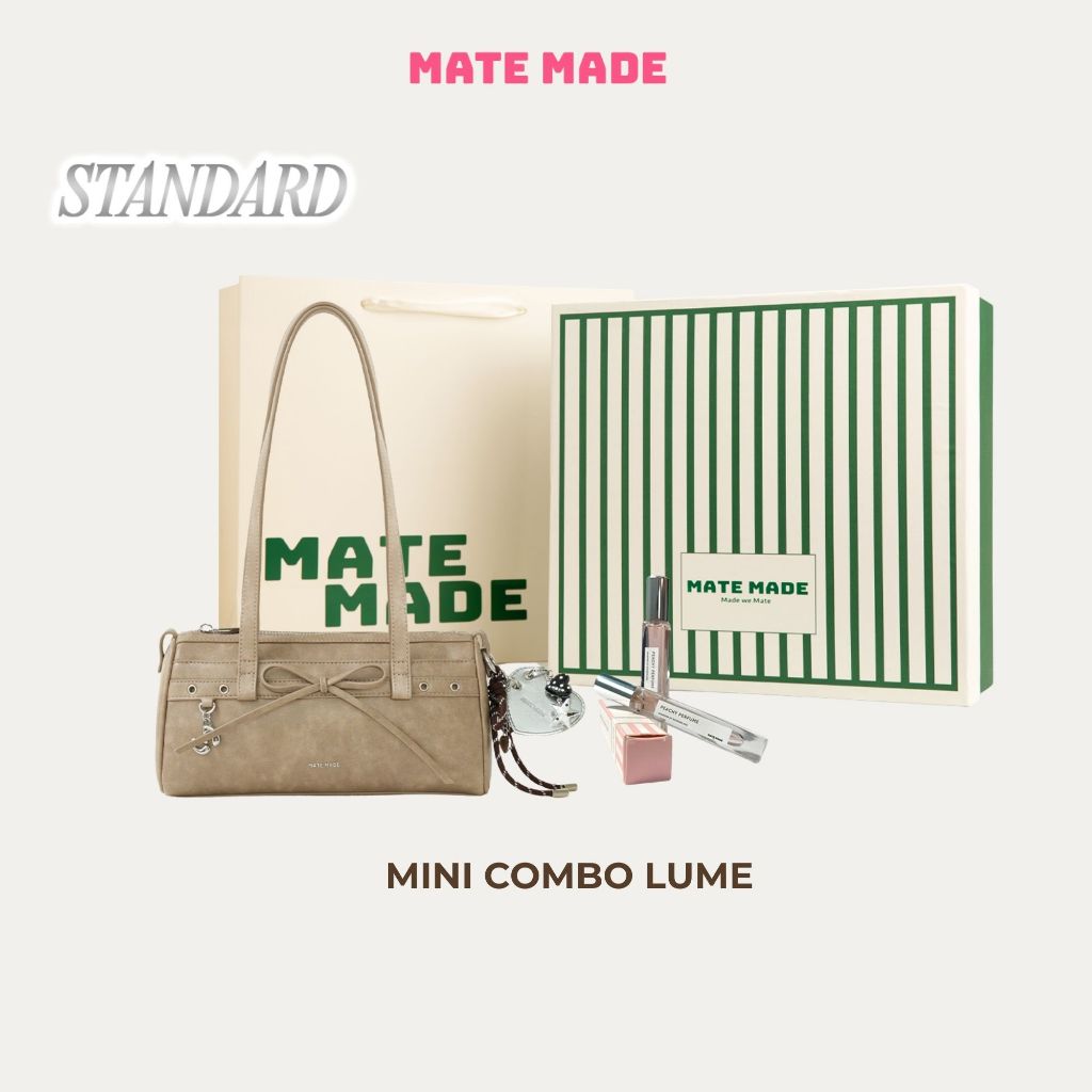 [COMBO QUÀ] MATE MADE Gift Box – Túi Xách Lume + Charm + Nước Hoa Peachy + Hộp Quà Xanh