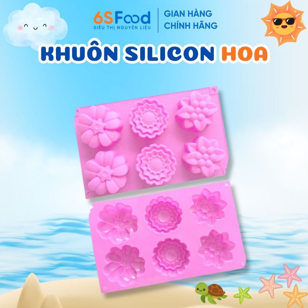 Khuôn Silicon Hoa Làm Rau Câu, Pudding, Panna Cotta,...  Nhiều Mẫu Dễ Thương - 6SFOOD