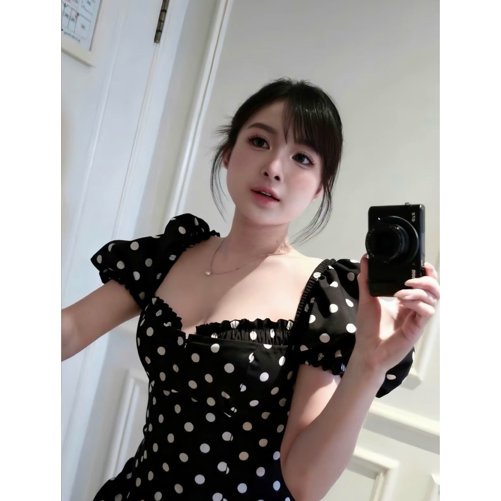 ( 𝐁𝐈𝐆𝐒𝐈𝐙𝐄 ) 𝐕𝐍𝟖𝟐 ÁO Corset hoạ tiết chấm bi tay phồng cài khoá có gọng + mút 𝐒 => 𝟑𝐗𝐋 + + 𝐍𝐇𝐈𝐄̂̀𝐔 𝐌𝐀̀𝐔  by CarrotShop | BigBuy360 - bigbuy360.vn