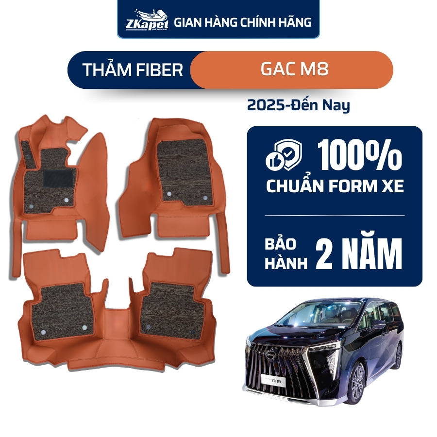 Thảm Lót Sàn Ô Tô Da Fiber Xe Gac M8 năm 2025-Đến Nay 7 chỗ ZKAPET