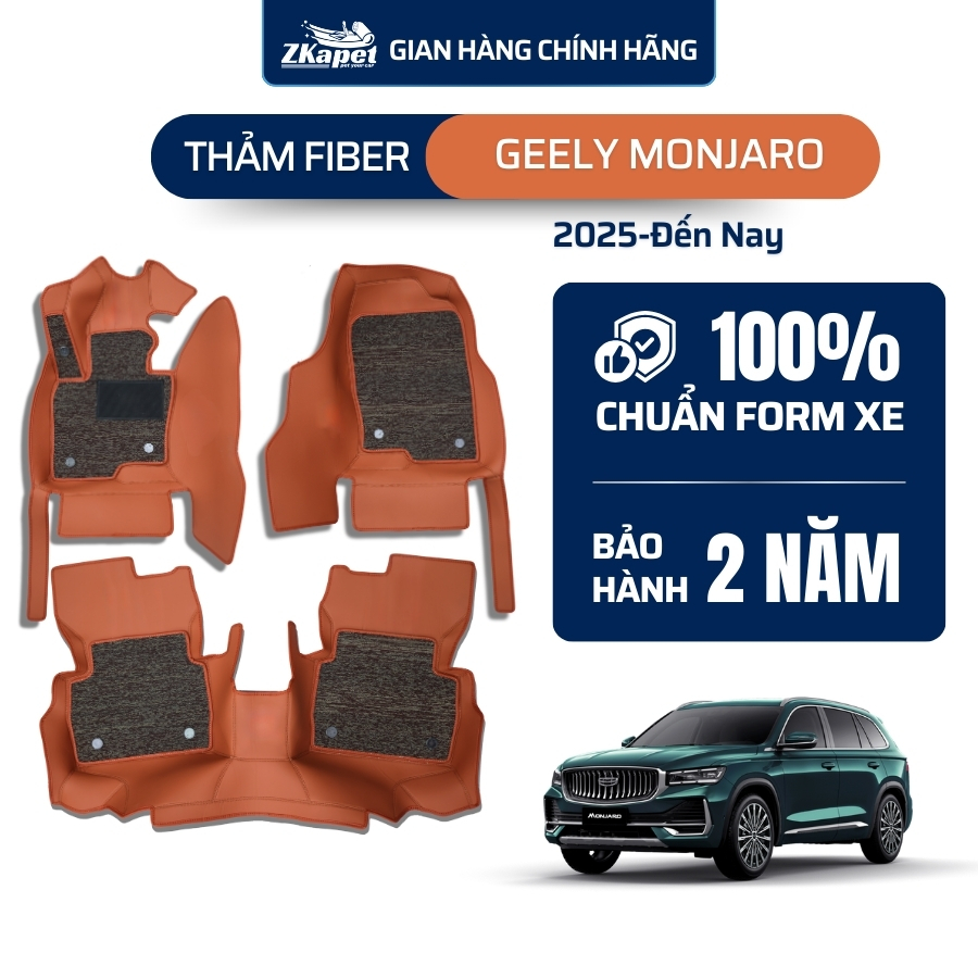 Thảm Lót Sàn Ô Tô Da Fiber Xe Geely Monjaro năm 2025-Đến Nay 5 chỗ ZKAPET