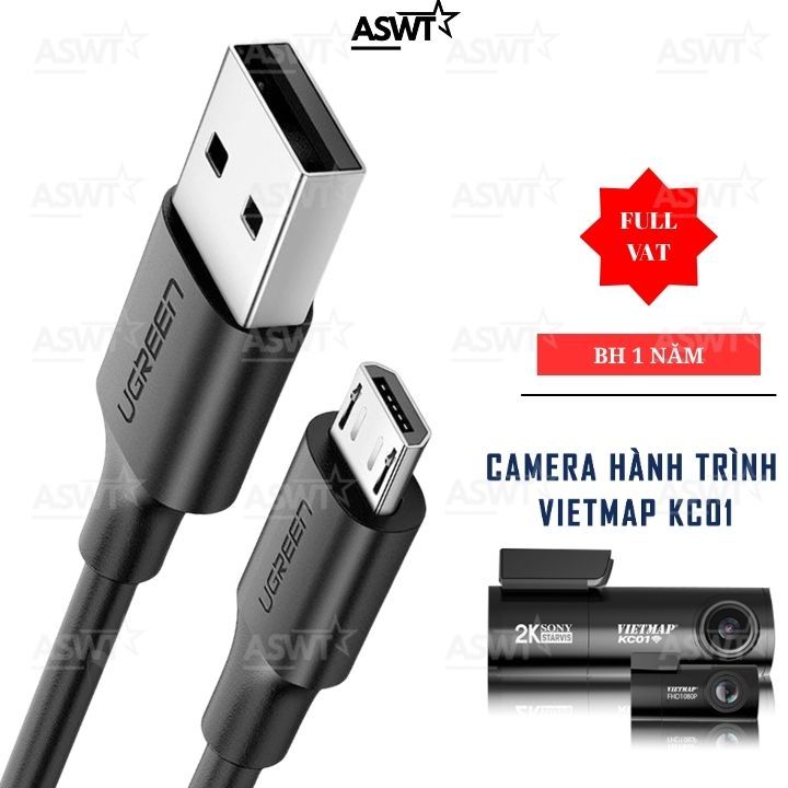 Cáp sạc nguồn cho camera hành trình ô tô Vietmap Kc-01 KC01 dài 3m - FULL VÁT