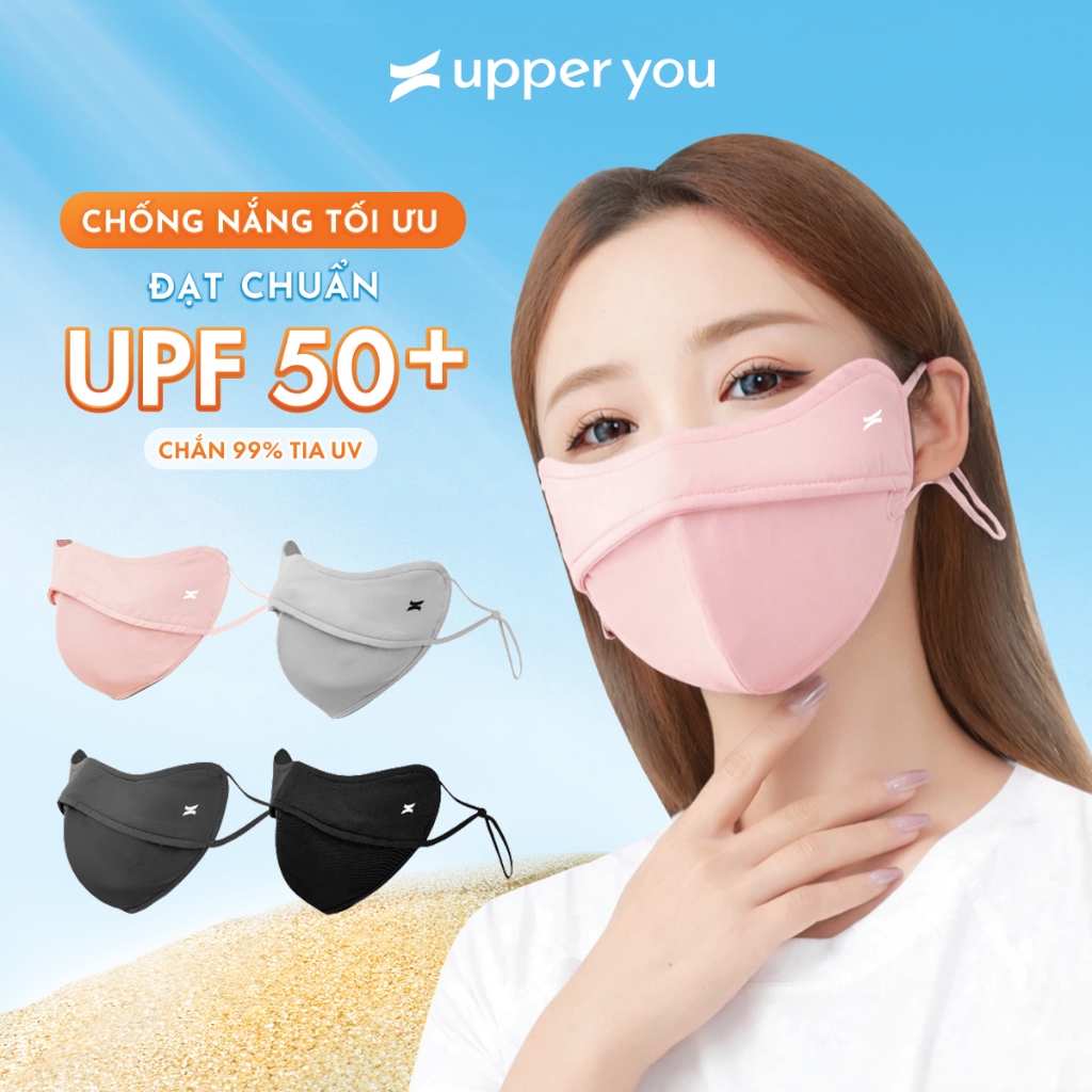 Khẩu Trang Chống Nắng UPF50+ Chống UV UPPER YOU Chất Lụa Băng Mịn Mát Thoáng Khí - FM03