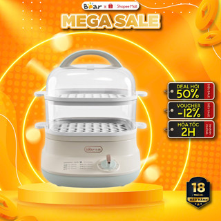 Nồi hấp thực phẩm 2 tầng đa năng Bear EFS-4H60V (DZG-C60Q8) - 6L-  650W - Có chế độ hẹn giờ - BH 18T