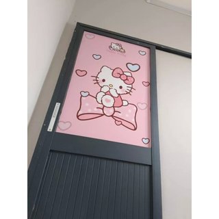 Decal dán máy giặt MÈO HELLO KITTY (HỒNG) - Tủ lạnh mini