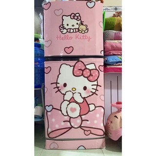 Decal dán máy giặt MÈO HELLO KITTY (HỒNG) - Tủ lạnh mini