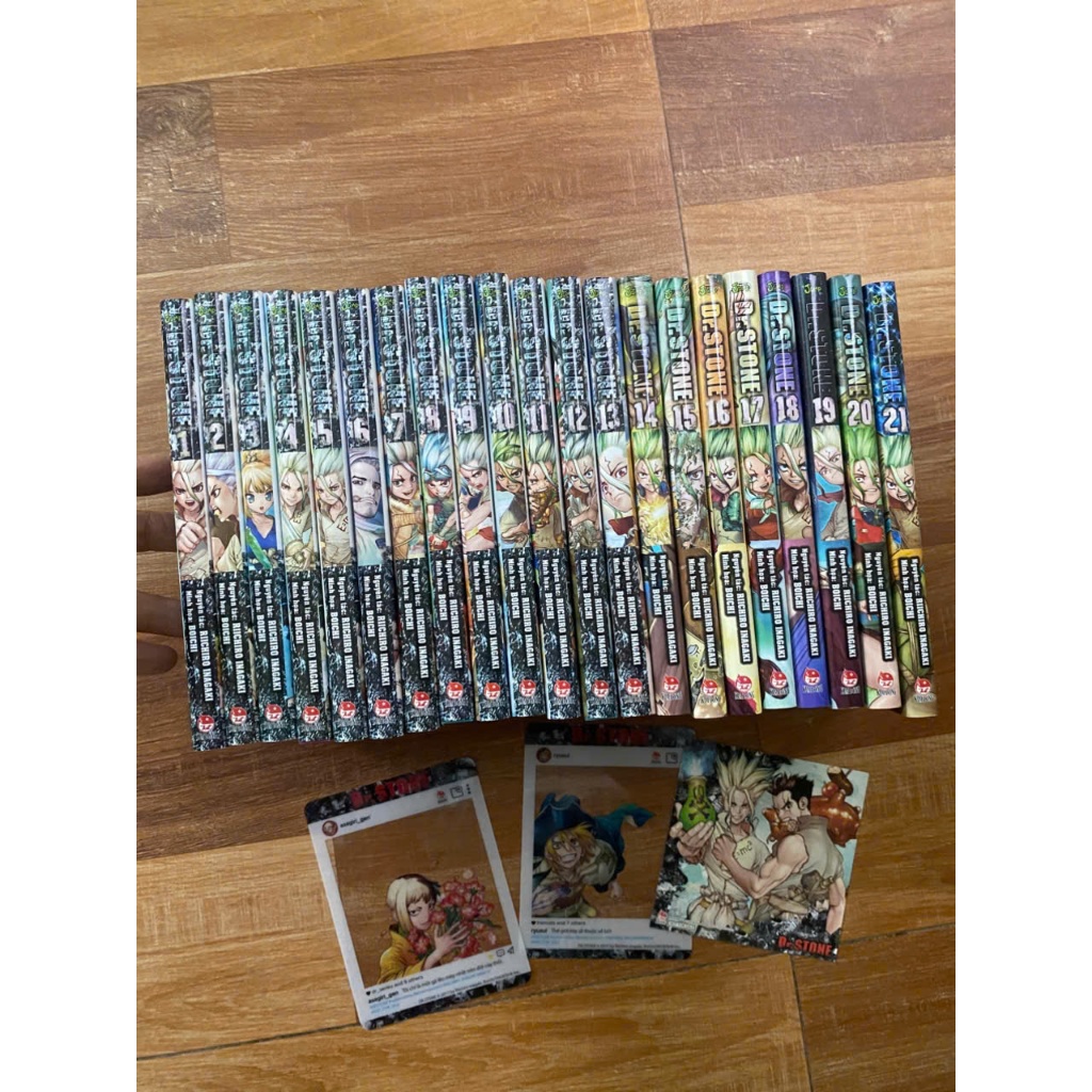 (+post) Bộ 21q vở tr.tr Dr Stone Drstone tập 1-21 tiến sĩ đá kèm phụ kiện