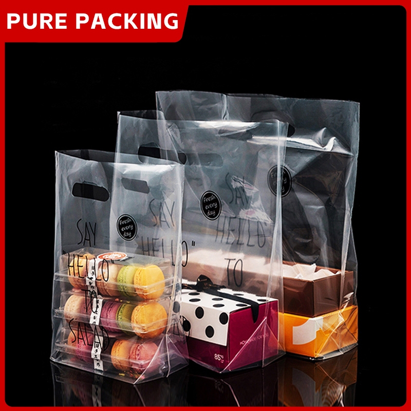 50 Bakery Bakery Túi xách tay rõ ràng Bánh tráng miệng Bánh mì nướng Thực phẩm mang đi bằng nhựa