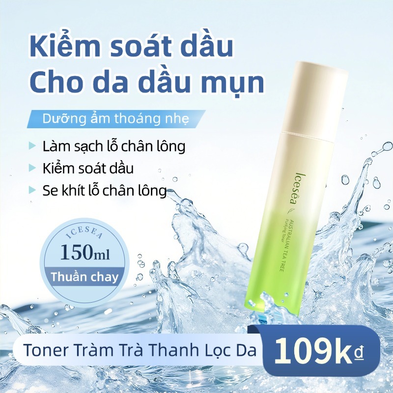 ICESEA Toner Tràm Trà Kiểm Soát Dầu, Giảm Mụn Cho Da Dầu 150g