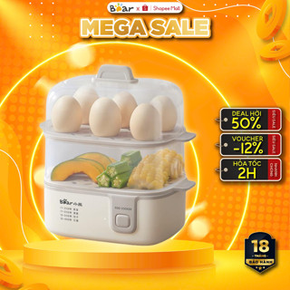 Nồi Hấp Điện Mini 2 Tầng Dung Tích 2.4L Bear ZDQ-D12R3-P02, 270W, Chưng Trứng Văn Phòng, BH 18 Tháng