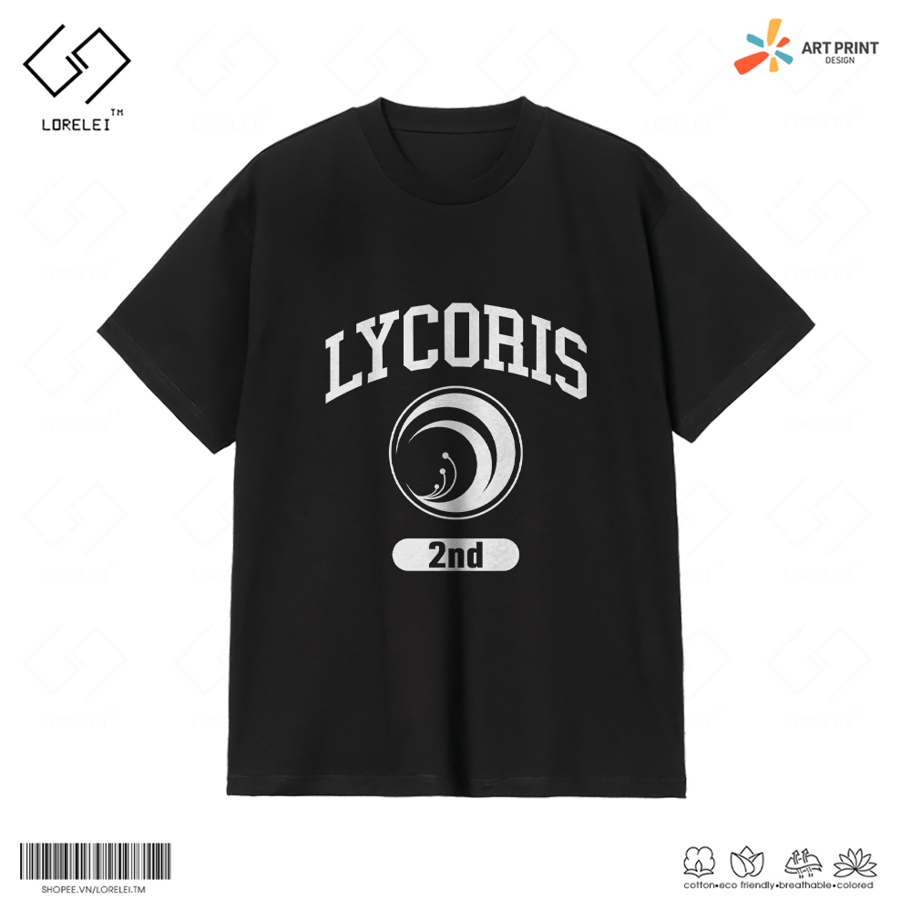 Áo thun Unisex Lycoris Recoil Lycoris 2nd College Cotton 100% ngắn tay