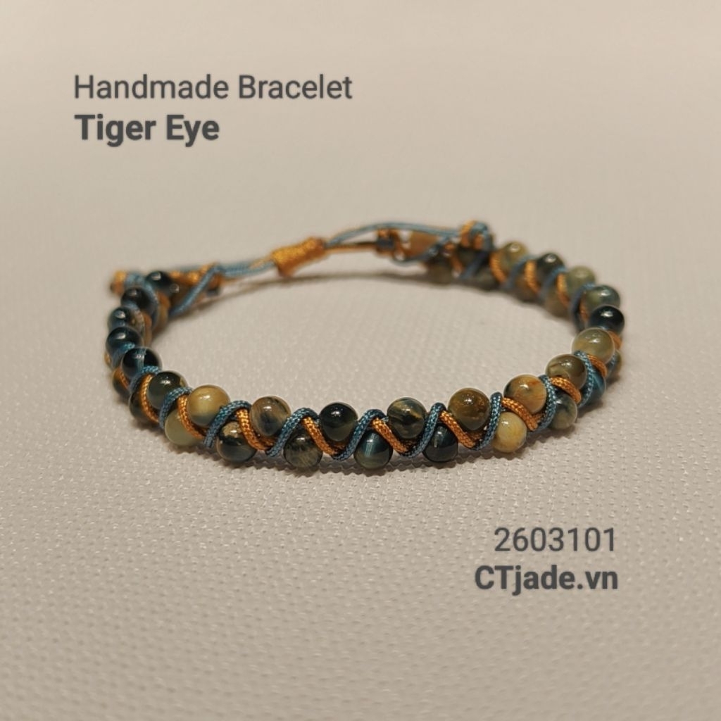 CTjade 2603101 Vòng Handmade đeo tay đá Mắt Hổ Tiger Eye thiên nhiên
