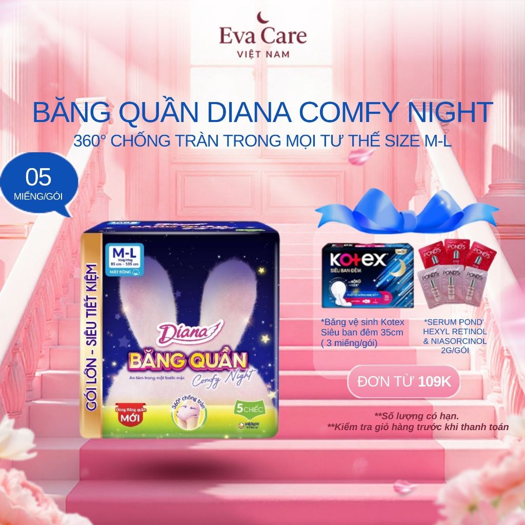 Diana Băng Quần Comfy Night Size M-L (5 Chiếc/Gói)