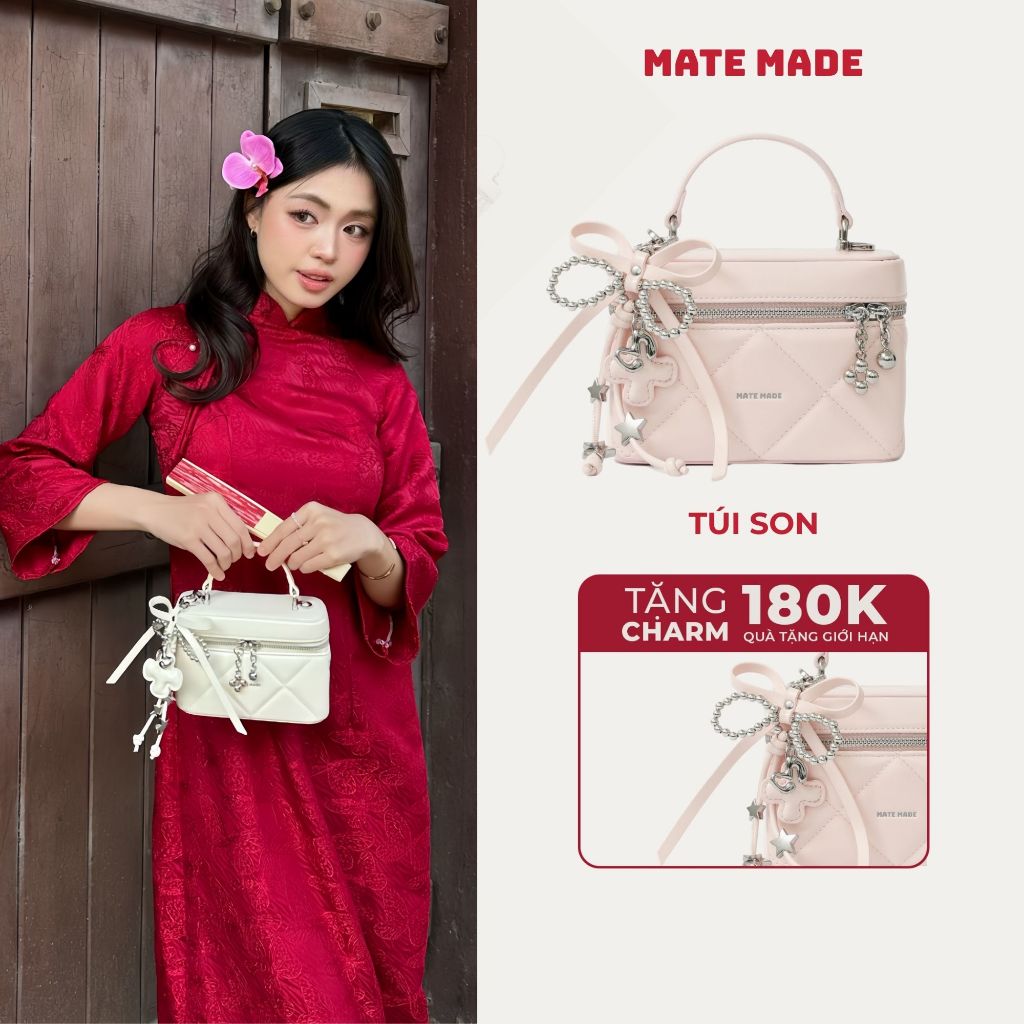 [BST TẾT] - Túi Khánh Huyền - Túi Xách Tay Son MATE MADE Size 17 - BST TẾT 2026 - Túi May Mắn Mang Tài Lộc