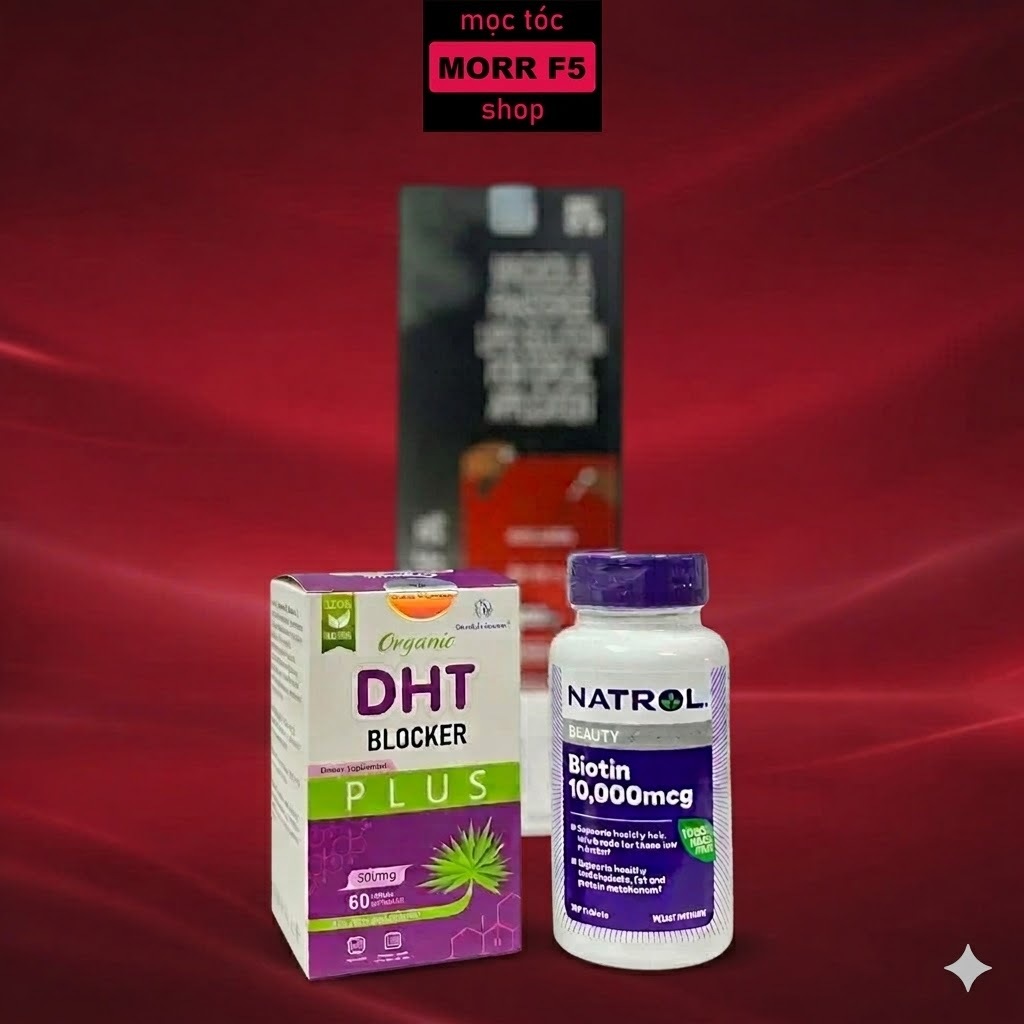 DHT Blocker và Biotin + chai bôi mọc tóc