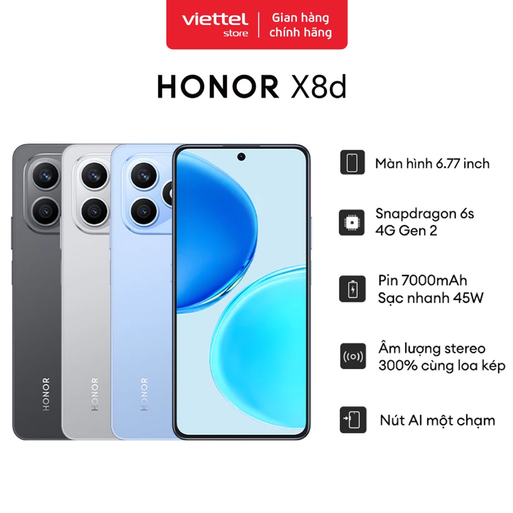 Điện Thoại Honor X8d 8GB +128GB | Màn Hình 6.77" | Camera 108MP | Snapdragon 6s Gen 2 | Pin 7000mAh | BigBuy360 - bigbuy360.vn