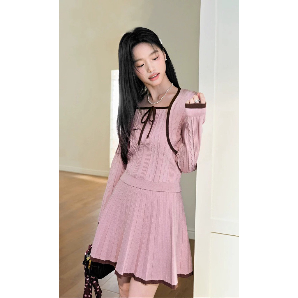 [SẴN SET S] Set áo len & chân váy ngắn cover Kuose