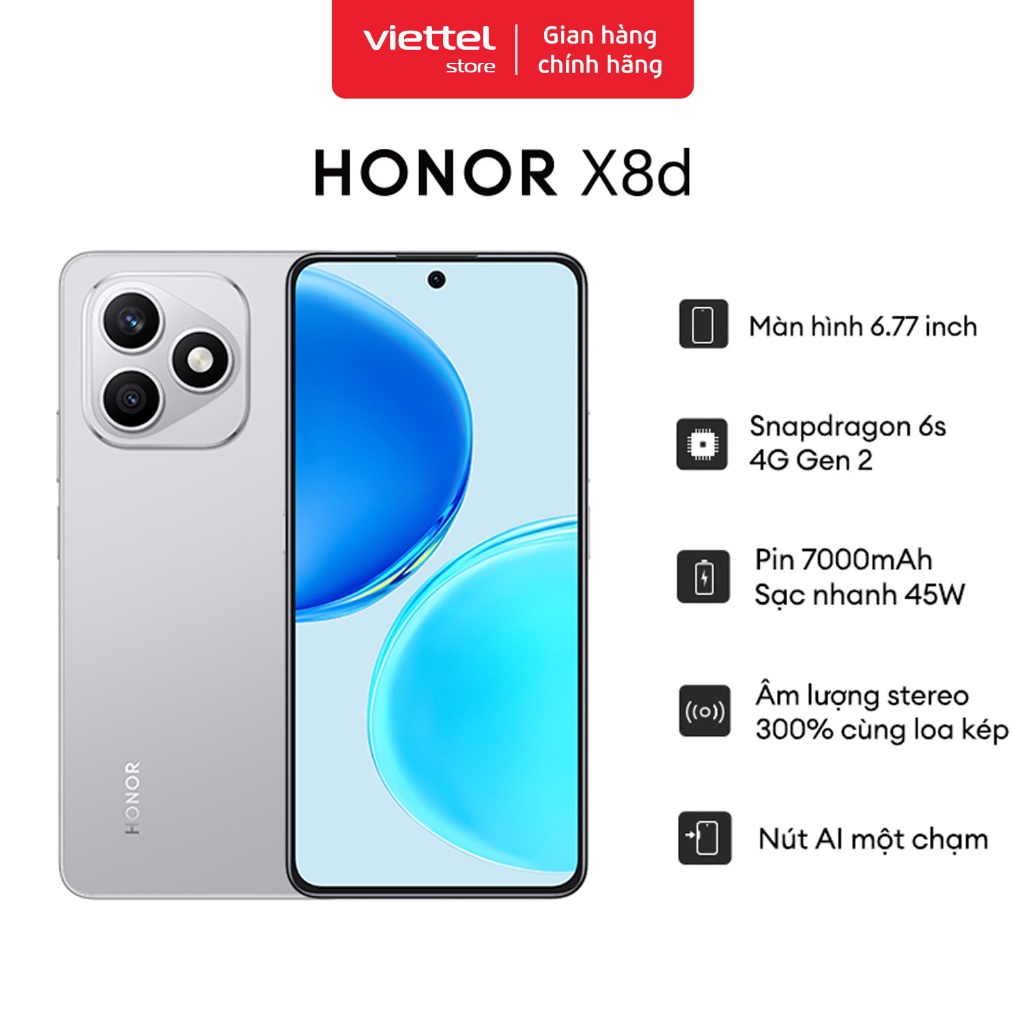 Điện Thoại Honor X8d 8GB +128GB | Màn Hình 6.77" | Camera 108MP | Snapdragon 6s Gen 2 | Pin 7000mAh | BigBuy360 - bigbuy360.vn