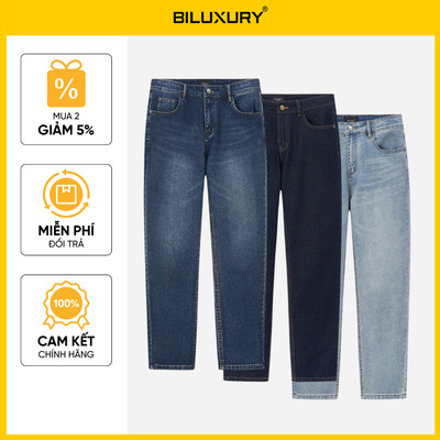 [T8_SALE 30%_HT] Quần Jeans Nam Basic 9QBDB024/9QBDT025 Biluxury Thiết Kế Co Giãn Chống Nhăn Bền Màu