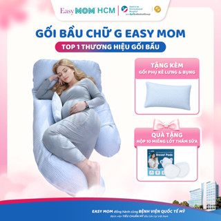 [HỎA TỐC HCM]Gối bà bầu chữ G siêu mát vỏ điều hoà Easy MOM thoáng mát, giảm đau lưng, giúp ngủ ngon