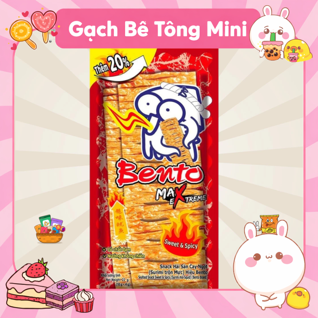 [COMBO 5 GÓI] Mực Bento Gói 5g Snack Mực Bento Thái Lan Đủ 3 Vị Mực Bento Siêu Cay, Đồ ăn Vặt