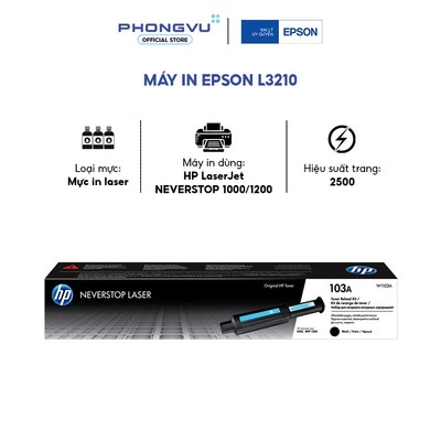 Mực In HP 103A Black Neverstop Laser (W1103A) | In 2500 Trang, Mực Đậm - Bảo Hành 12 Tháng