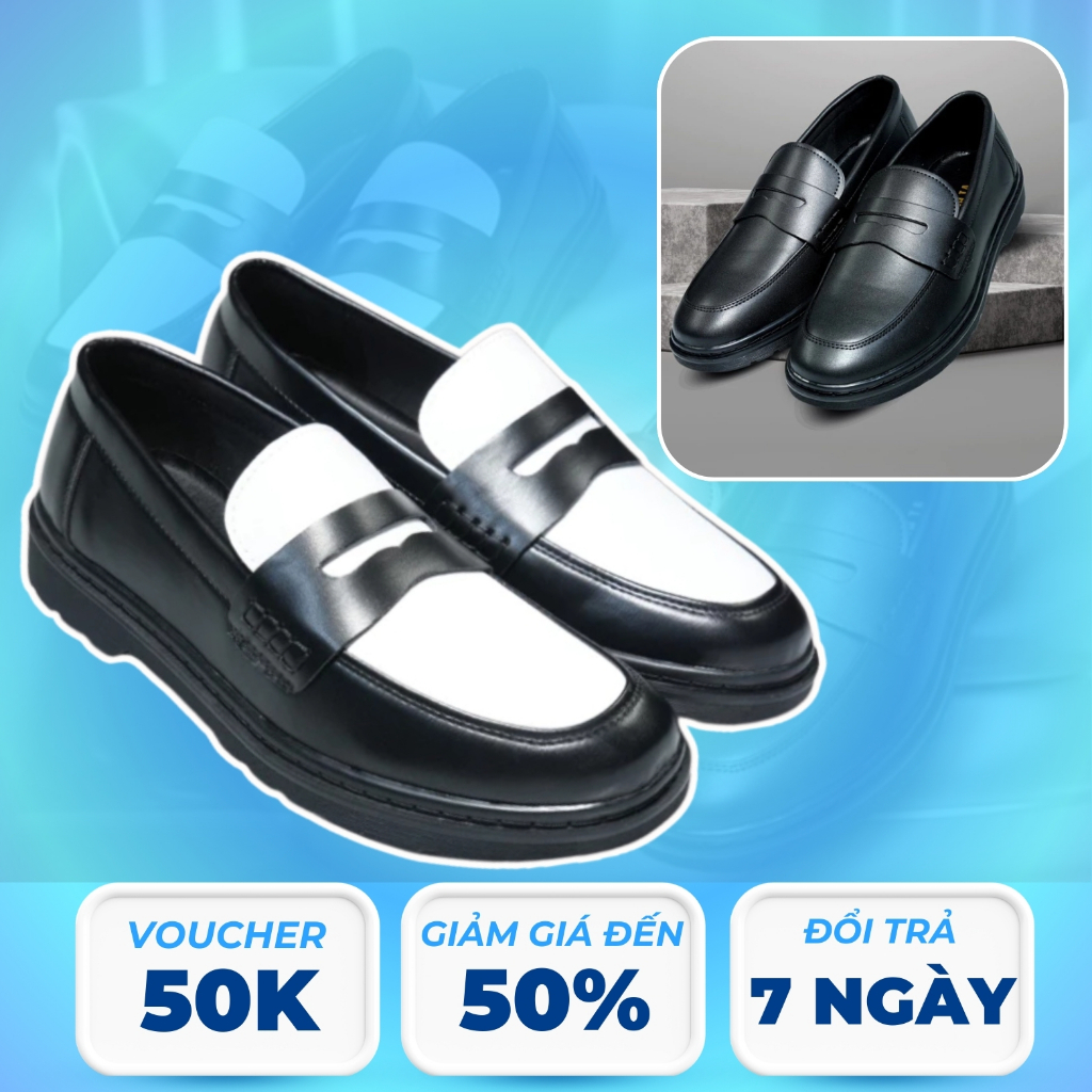 Giày Tây Penny Loaferb Da Bóng Kiểu Dáng Công Sở, Giày Sơn Tùng Tăng chiều Cao