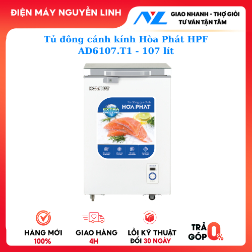 Tủ đông cánh kính Hòa Phát HPF AD6107.T1 107 lít