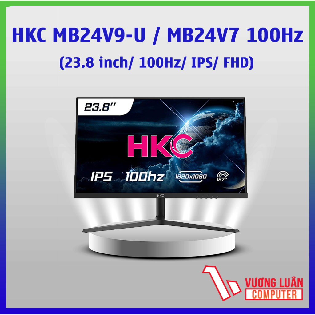 Màn hình HKC MB24V9-U / MB24V7- U Trắng Panel IPS 100Hz 5ms-Hàng Chính Hãng-Full VAT