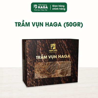 Trầm hương vụn HAGA tự nhiên dày đặc tinh dầu, thơm hương trầm nguyên bản - Hộp nguyên/1 miếng/2 miếng dùng thử