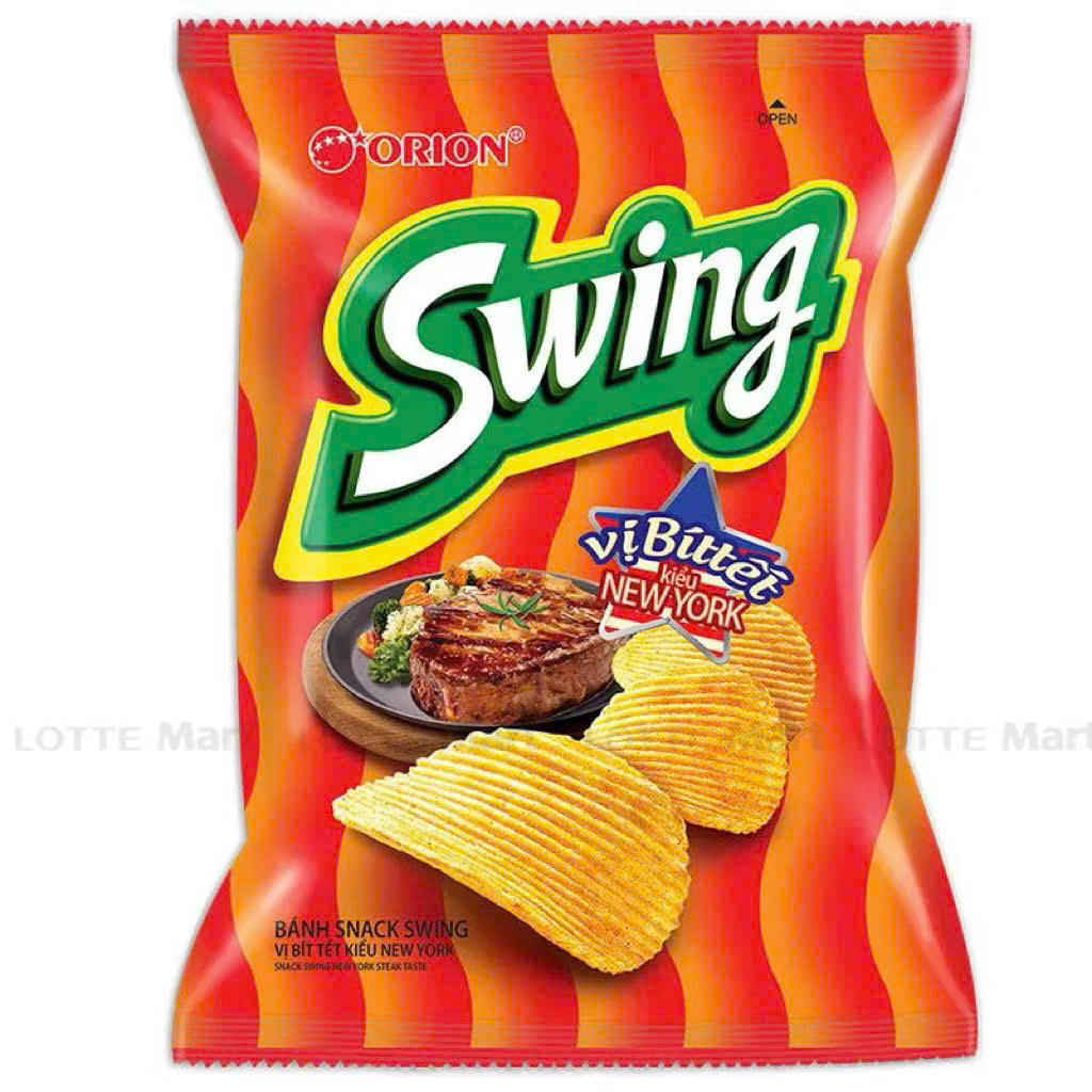 [ Swing] Combo 10 Gói Bim Bim Bánh Snack Swing Bít Tết Gói 33G