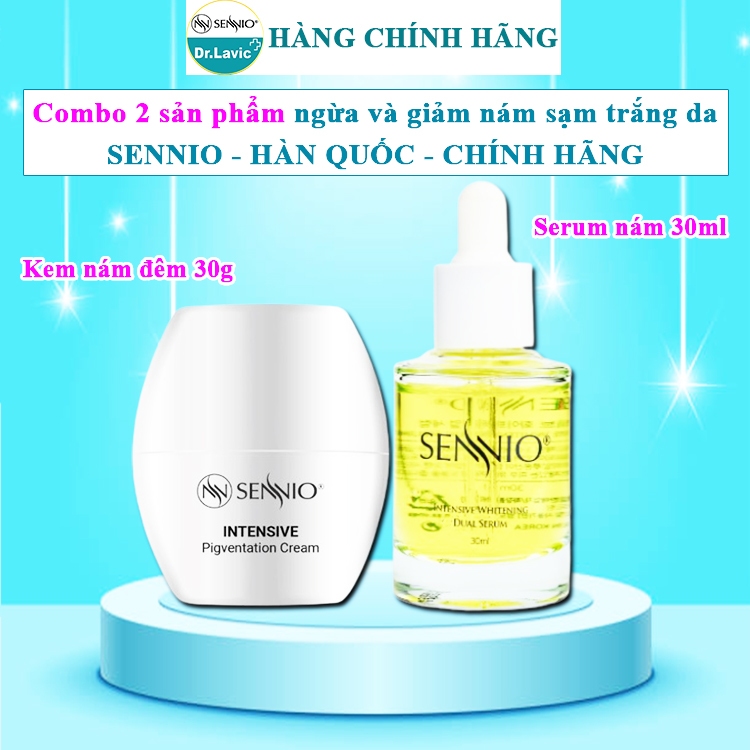 COMBO 2 serum nám sennio hàn quốc kem nám sennio chính hãng huyết thanh nám sennio nguyên bộ senio